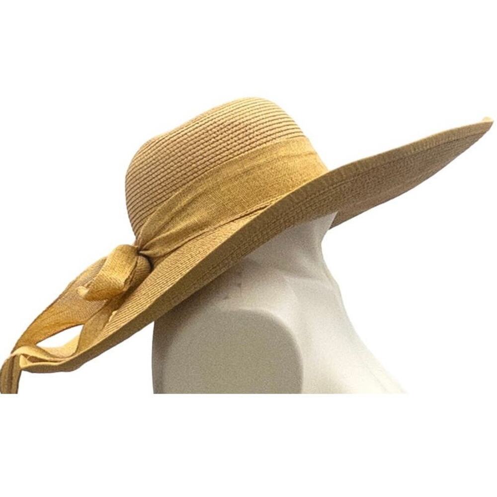 Packable Straw Hat Sun Adjustable Extra Large Flo… - image 4
